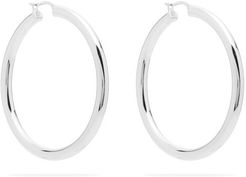 Sterling-silver Hoop Earrings - Womens - Silver