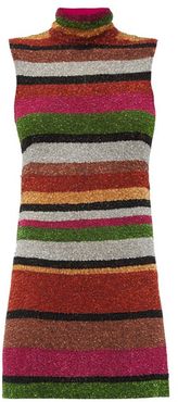 Sequin-striped Open-back Mini Shift Dress - Womens - Multi