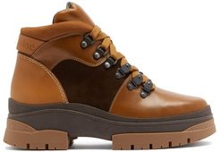 Panelled Leather And Suede Hiking Boots - Womens - Tan