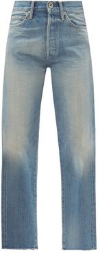 Cropped-cuff Straight-leg Denim Jeans - Womens - Light Denim
