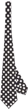 Polka-dot Silk-blend Satin Tie - Womens - Black Multi