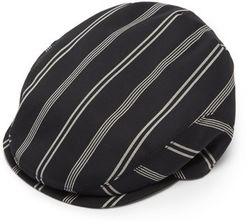 Striped Wool-blend Twill Flat Cap - Womens - Black