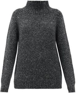 Weekend High-neck Cashmere Sweater - Womens - Dark Grey