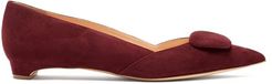 Aga Point-toe Suede Flats - Womens - Burgundy