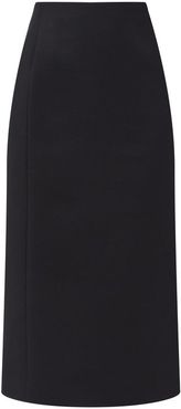 High-rise Wool-blend Midi Skirt - Womens - Black