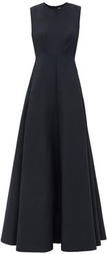 Sleeveless Cotton-blend Twill Gown - Womens - Black