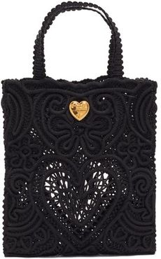 Beatrice Small Cordonetto-lace Tote Bag - Womens - Black