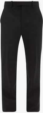 Twill Straight-leg Trousers - Mens - Black