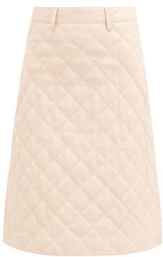Lona Quilted-leather Midi Skirt - Womens - Light Pink
