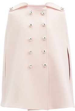 Double-breasted Twill Cape - Womens - Light Pink