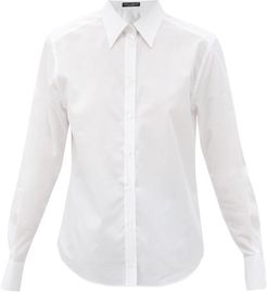 Box-pleat Cotton-poplin Shirt - Womens - White