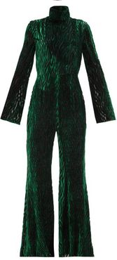 Metallic Animal-devoré Jumpsuit - Womens - Green