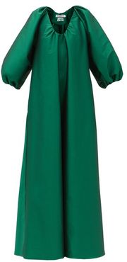 George Balloon-sleeve Taffeta Dress - Womens - Green