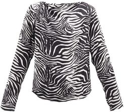 Yamagata Draped Zebra-print Silk Blouse - Womens - Animal