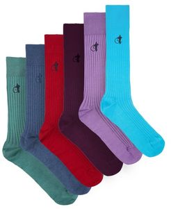 Brave New World Pack Of Six Cotton-blend Socks - Mens - Multi