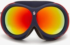Logo-jacquard Strap Ski Goggles - Mens - Navy Multi