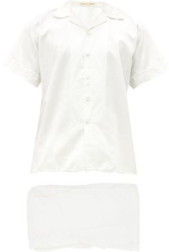 Superfine-cotton Sateen Pyjama Set - Mens - White