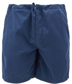 Superfine-cotton Sateen Shorts - Mens - Navy