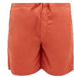 House Cotton-sateen Shorts - Mens - Orange