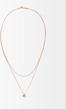 Diamond, Topaz & 14kt Gold Necklace - Womens - Crystal