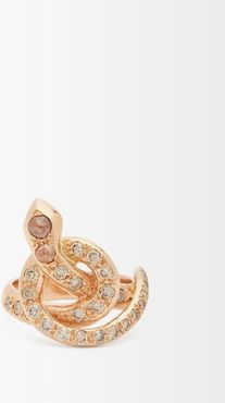 Berus Diamond & 18kt Rose-gold Snake Ring - Womens - Rose Gold