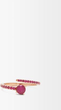 Grass Seed Ruby & 18kt Rose Gold Ring - Womens - Red Gold