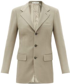 Single-breasted Wool-blend Jacket - Womens - Grey