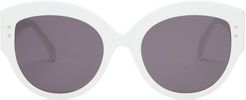 Embellished Oversized Cat-eye Acetate Sunglasses - Womens - White