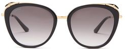 Panthère De Cartier Cat-eye Acetate Sunglasses - Womens - Black