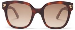 Panthère De Cartier Square Acetate Glasses - Womens - Tortoiseshell