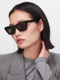Mica Cat-eye Acetate Sunglasses - Womens - Black