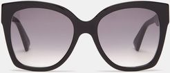 Oversized Square Acetate Sunglasses - Womens - Black Gold
