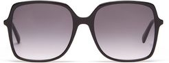 Oversized Square Acetate Sunglasses - Womens - Black