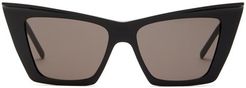 Pointed Cat-eye Acetate Sunglasses - Womens - Black