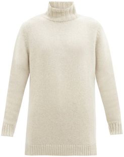 Roll-neck Cashmere Sweater - Womens - White