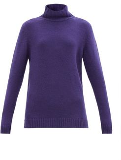 Stand-neck Cashmere Sweater - Womens - Navy