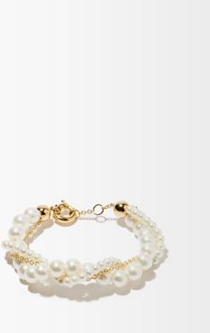 Lady Pearl & 18kt Gold Bracelet - Womens - Pearl