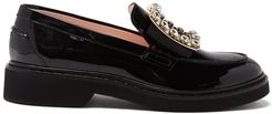 Rangers Crystal-buckle Patent-leather Loafers - Womens - Black