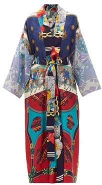 Patchwork Vintage-silk Robe - Womens - Multi