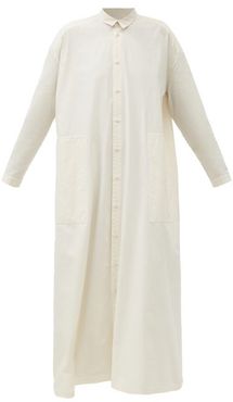 The Draughtsman Longline Cotton-poplin Shirt Dress - Womens - Cream