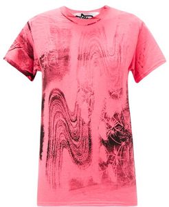 Printed Cotton-jersey T-shirt - Womens - Pink