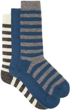 Pack Of Three Merino-blend Socks - Mens - Multi