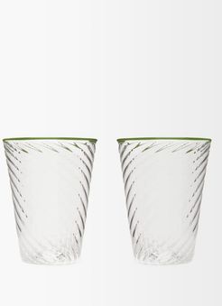 X Laguna B Set Of Two Cosima Highball Glasses - Green Multi