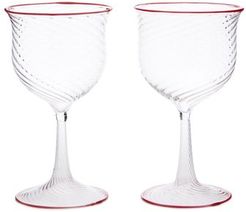 X Laguna B Set Of Two Cosima Wine Glasses - Red Multi