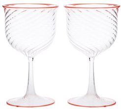 X Laguna B Set Of Two Cosima Wine Glasses - Orange Multi