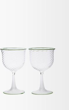 X Laguna B Set Of Two Cosima Wine Glasses - Green Multi