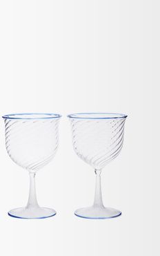 X Laguna B Set Of Two Cosima Wine Glasses - Blue Multi