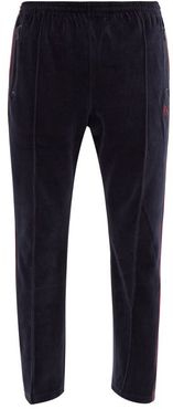 Butterfly-embroidered Cotton-blend Track Pants - Mens - Navy