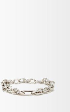 Mixed Chain-link 14kt White-gold Bracelet - Womens - White Gold