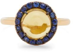 Sapphire, Lemon-quartz, And 18kt Gold Ring - Womens - Yellow Multi